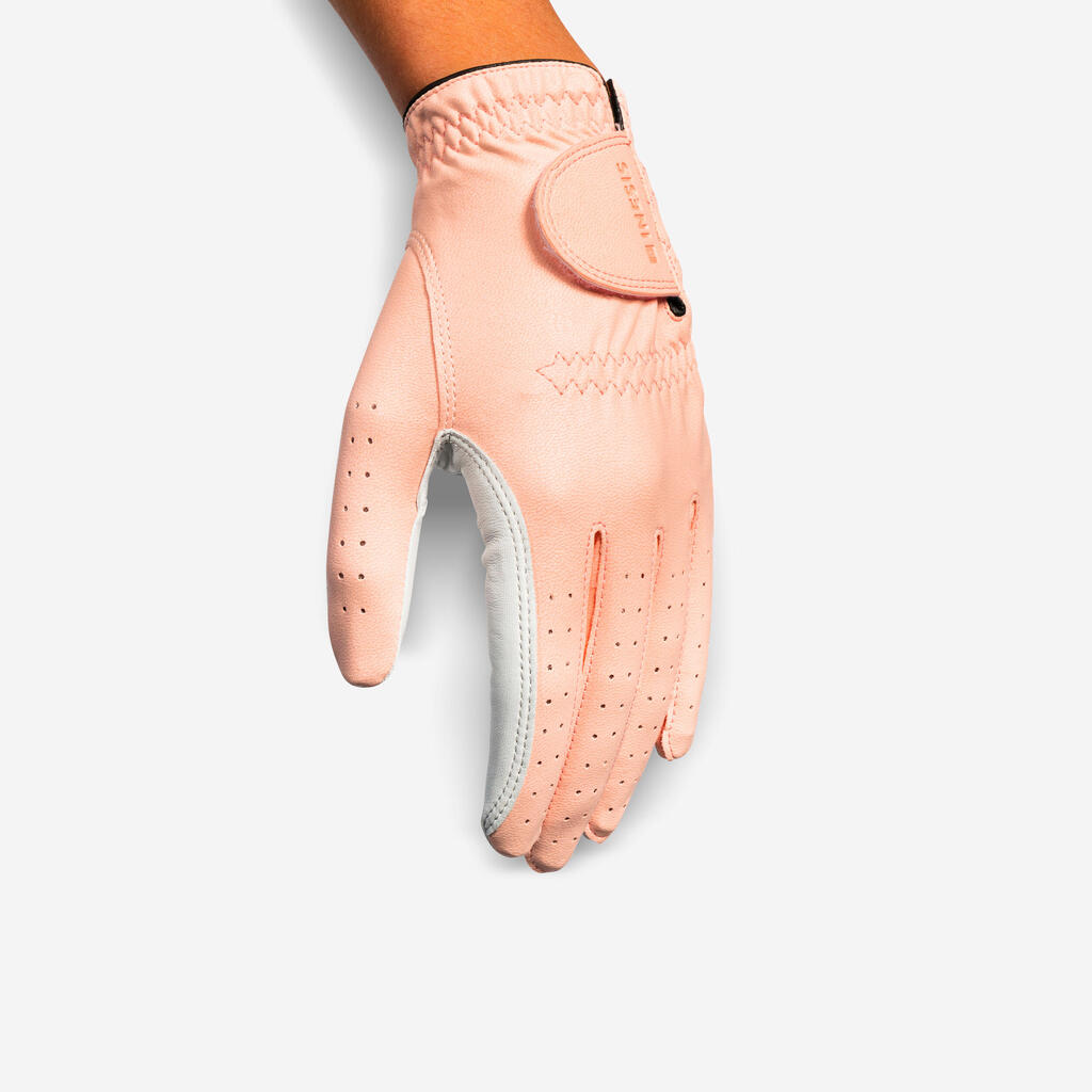 Women’s golf glove right handed, 500 pink