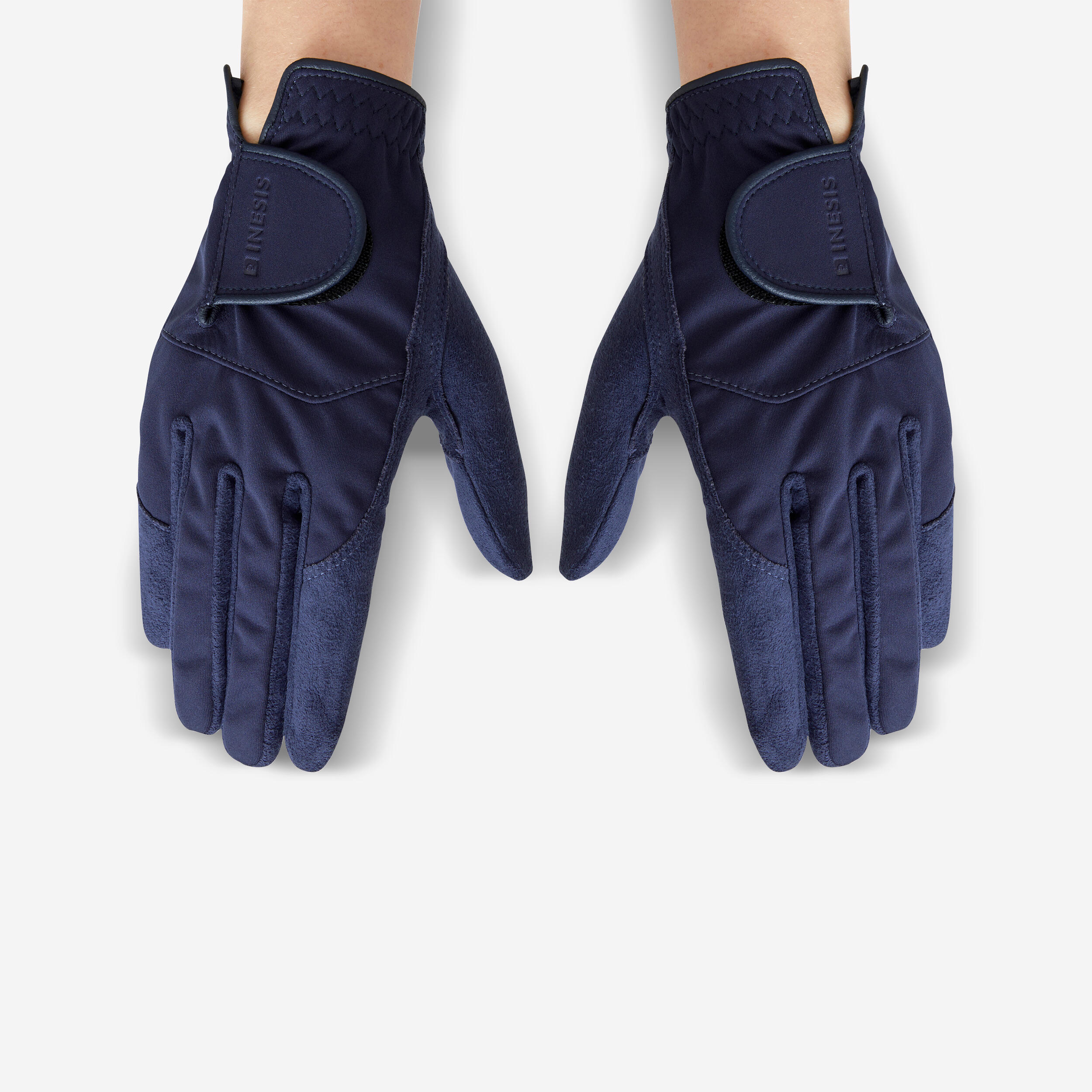 WOMEN'S GOLF RAIN GLOVES PAIR - RW NAVY BLUE 1/5