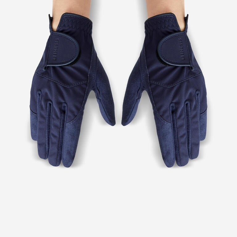 Navy blue golf gloves for wet weather grip
