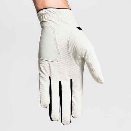 Men's golf right-handed glove - 100 white and black