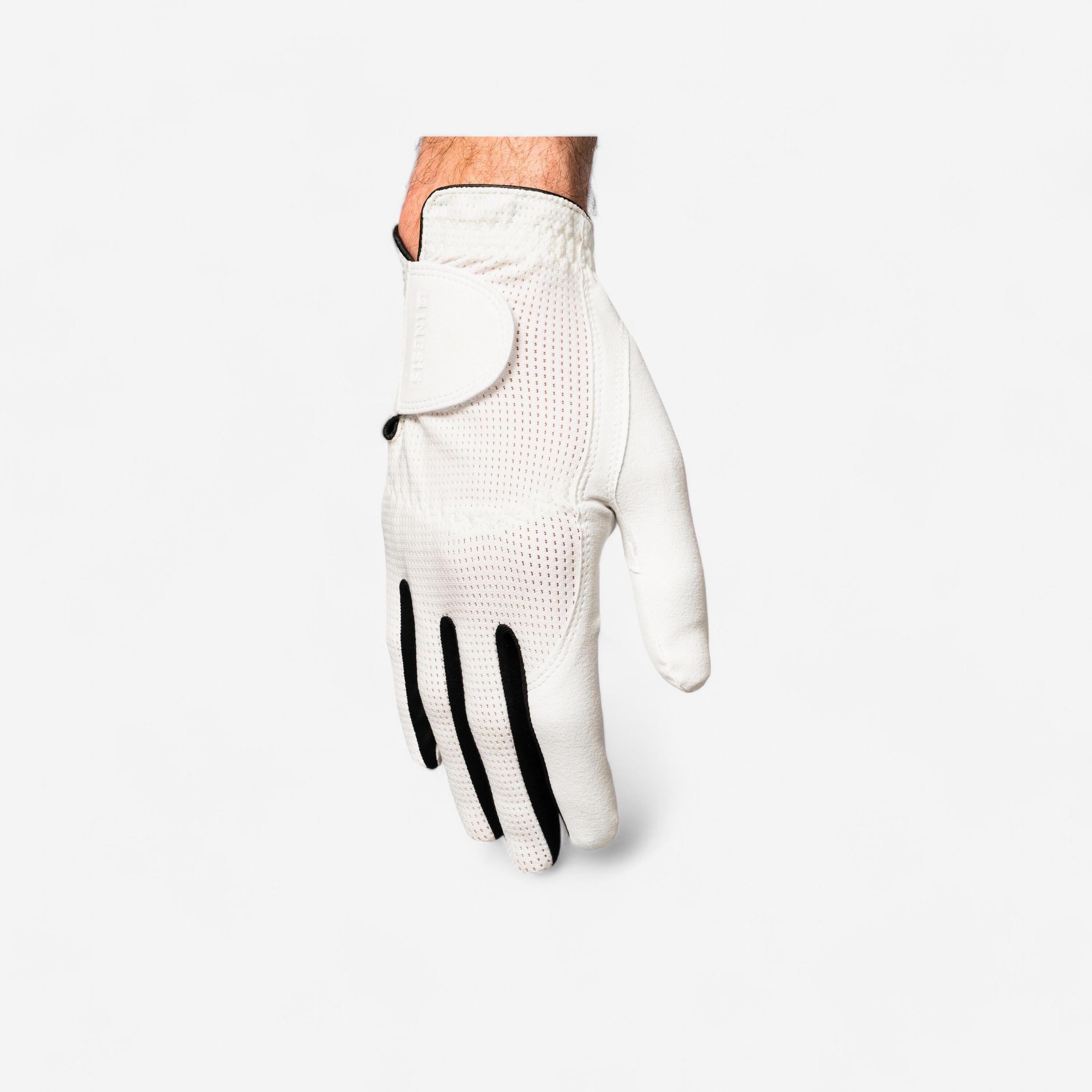 INESIS Men's left-handed WW golf gloves - white