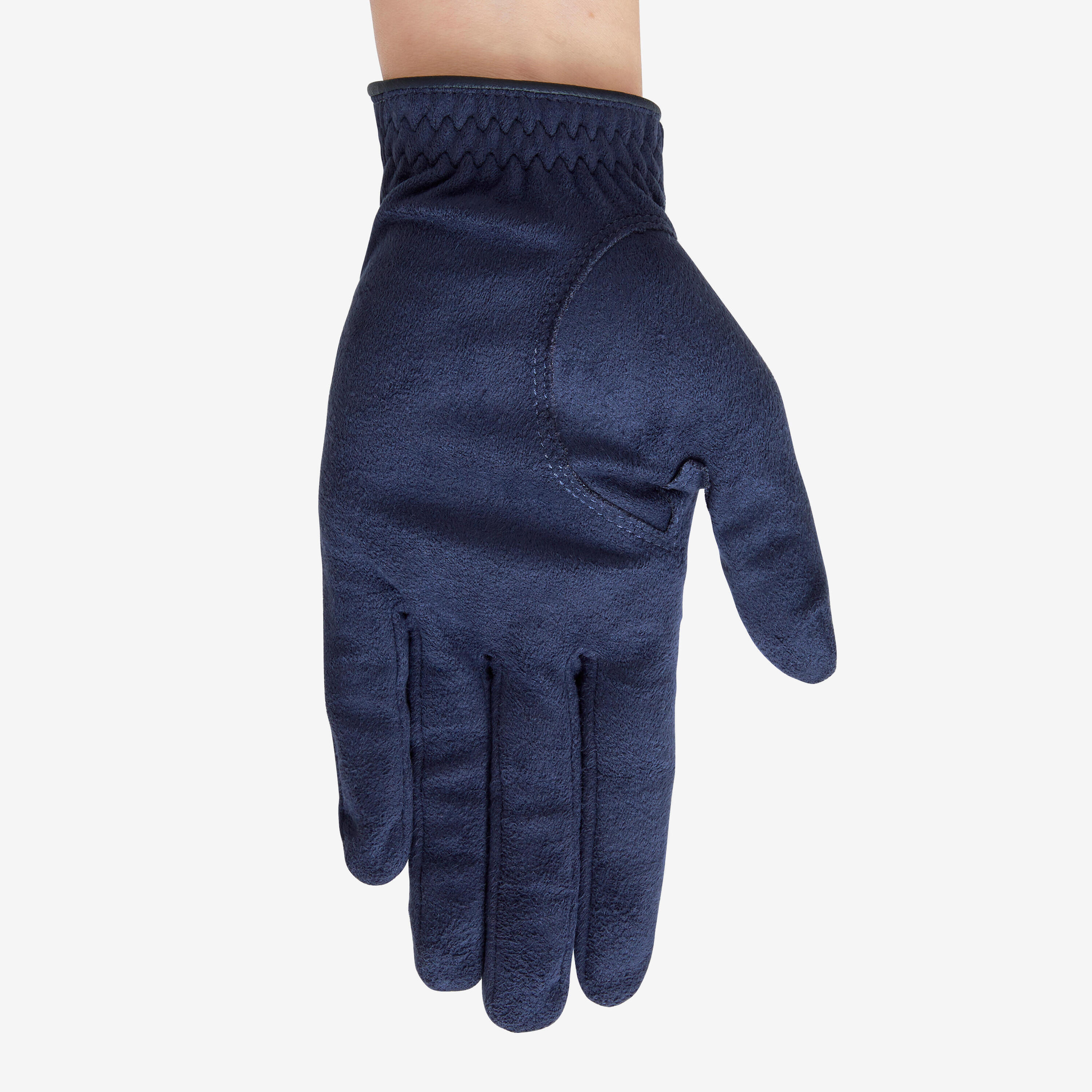 WOMEN'S GOLF RAIN GLOVES PAIR - RW NAVY BLUE 3/5