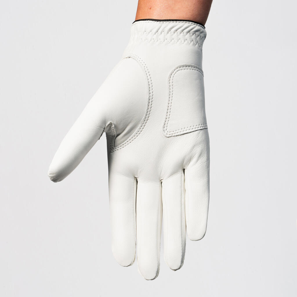 WOMEN'S GOLF GLOVE LEFT HANDED - 500 WHITE