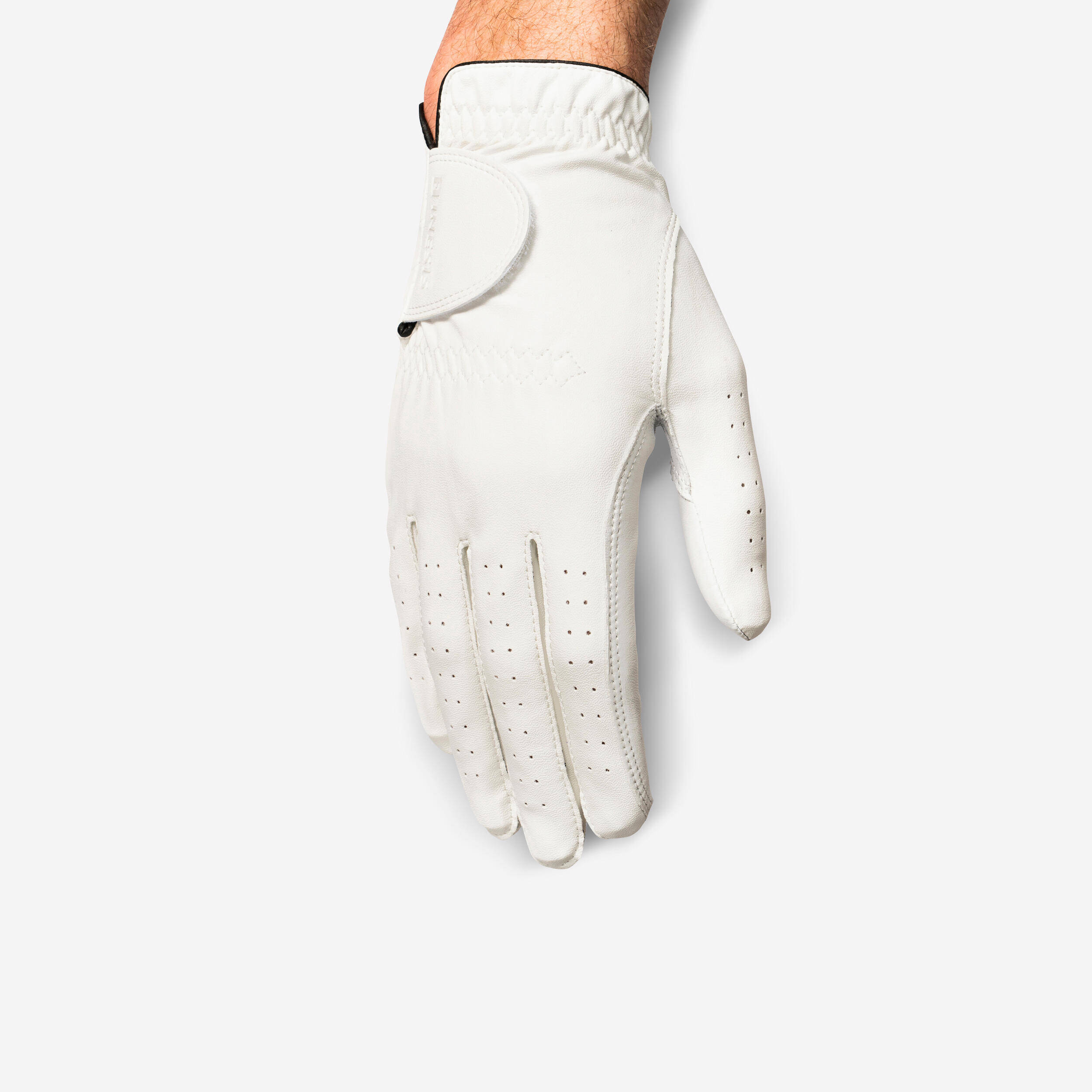 Men’s right-handed golf glove for left-handed player 500 white -  1
