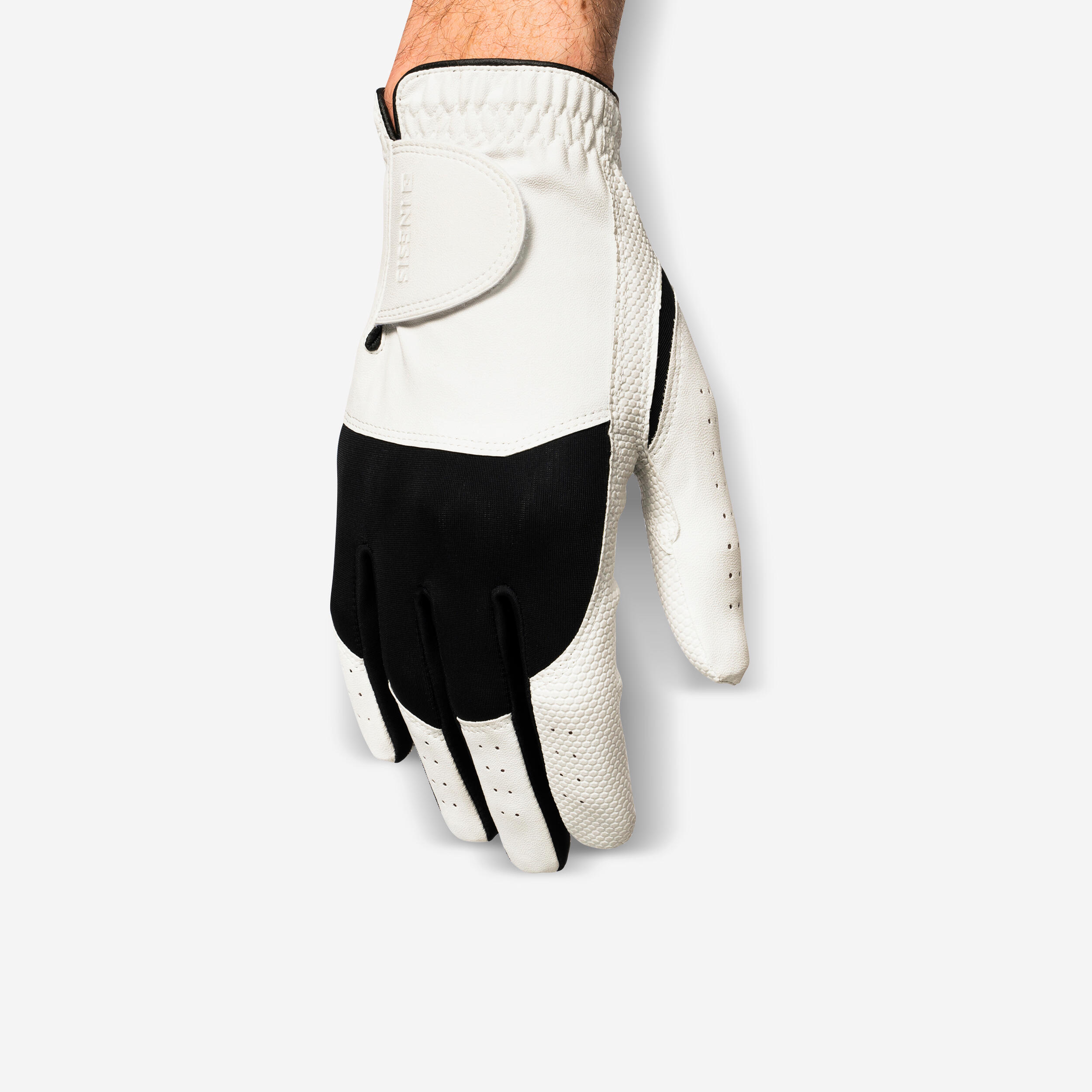 Men’s LH Golf Glove - Resistance 100 White/Black - INESIS