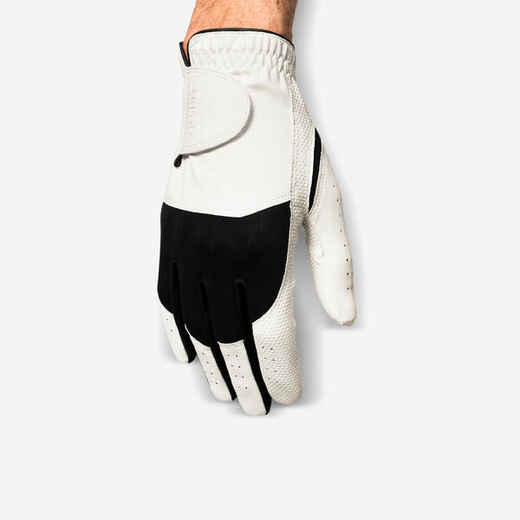 
      MEN'S GOLF GLOVE LEFT HANDED - 100 WHITE AND BLACK
  