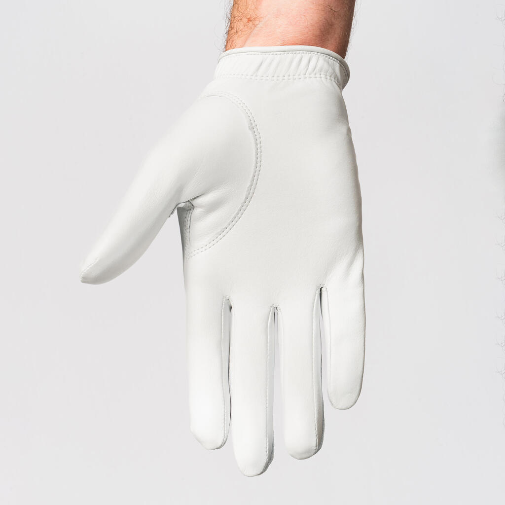 MEN'S GOLF GLOVE CABRETTA LEFT HANDED - 900 WHITE