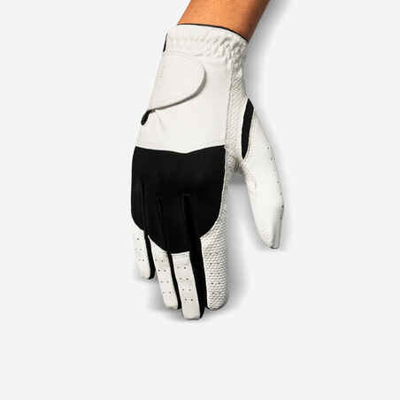 Women’s golf glove left handed, 100 white and black