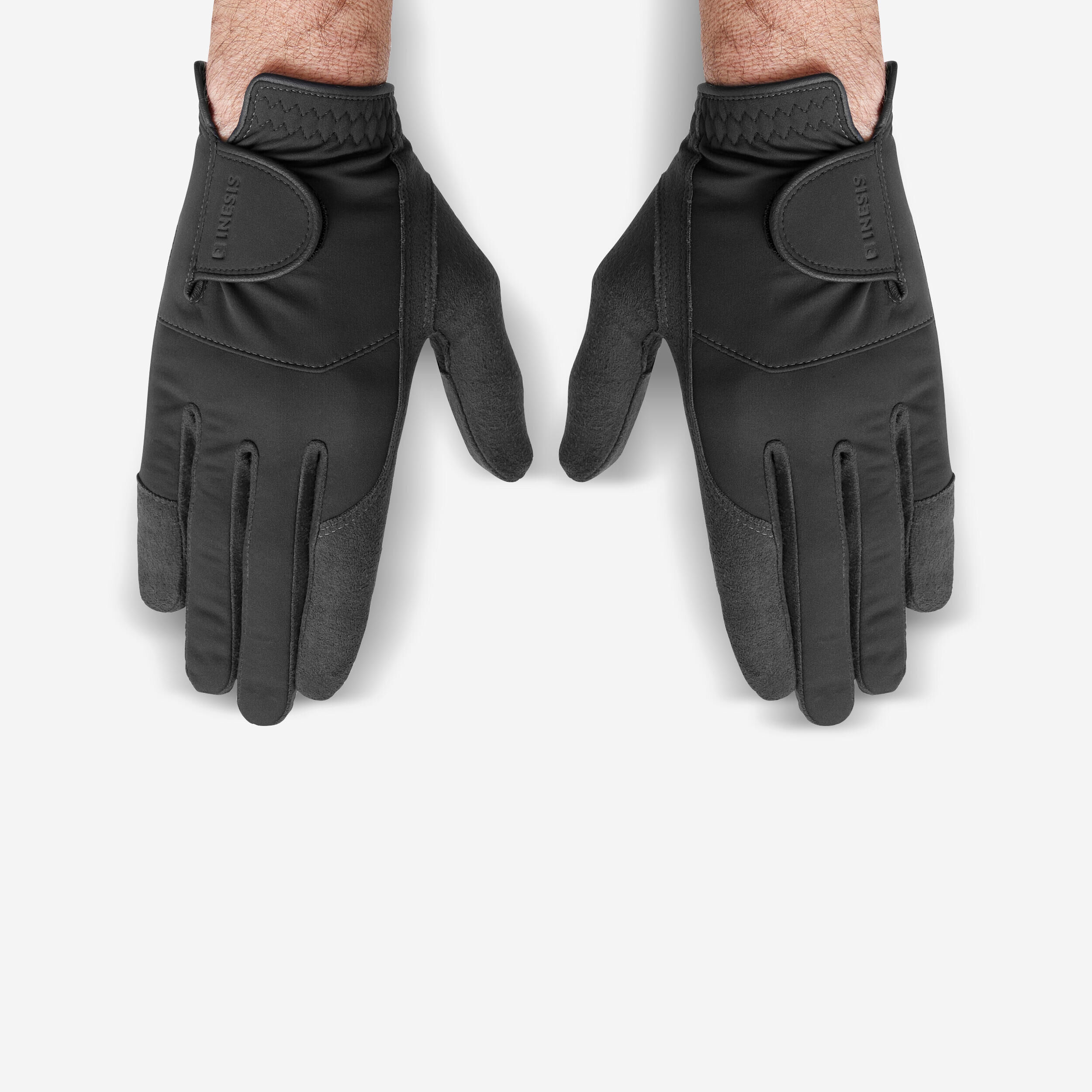 INESIS Men's pair of golf rain gloves - RW black