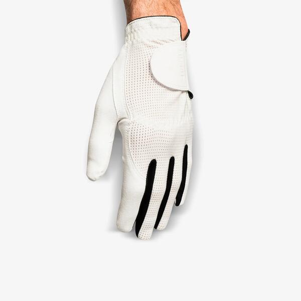 White breathable left hand golf glove