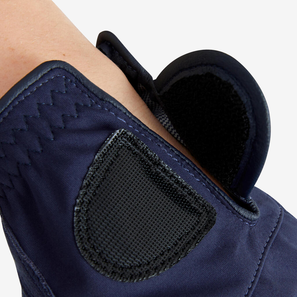 WOMEN'S GOLF RAIN GLOVES PAIR - RW NAVY BLUE