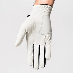 MEN'S GOLF GLOVE LEFT HANDED - 100 WHITE AND BLACK