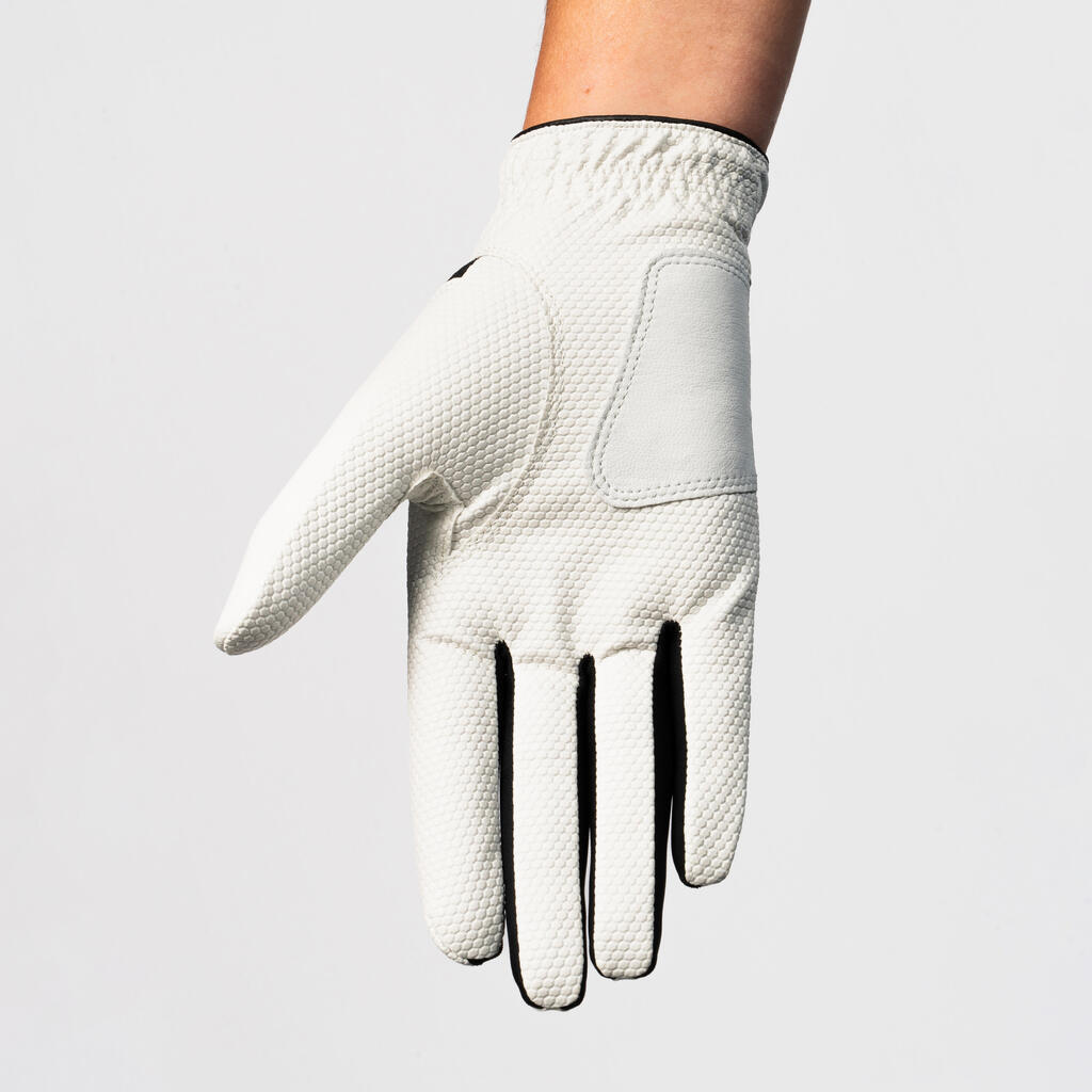 Women's golf resistance glove for Left-Handed players - white and black