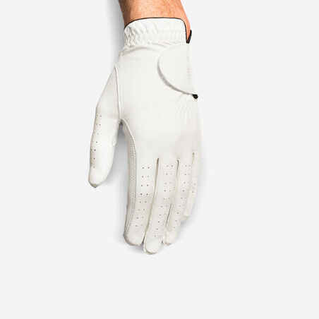 Guante de golf diestro blanco para hombre 500