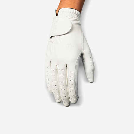 WOMEN'S GOLF GLOVE LEFT HANDED - 500 WHITE