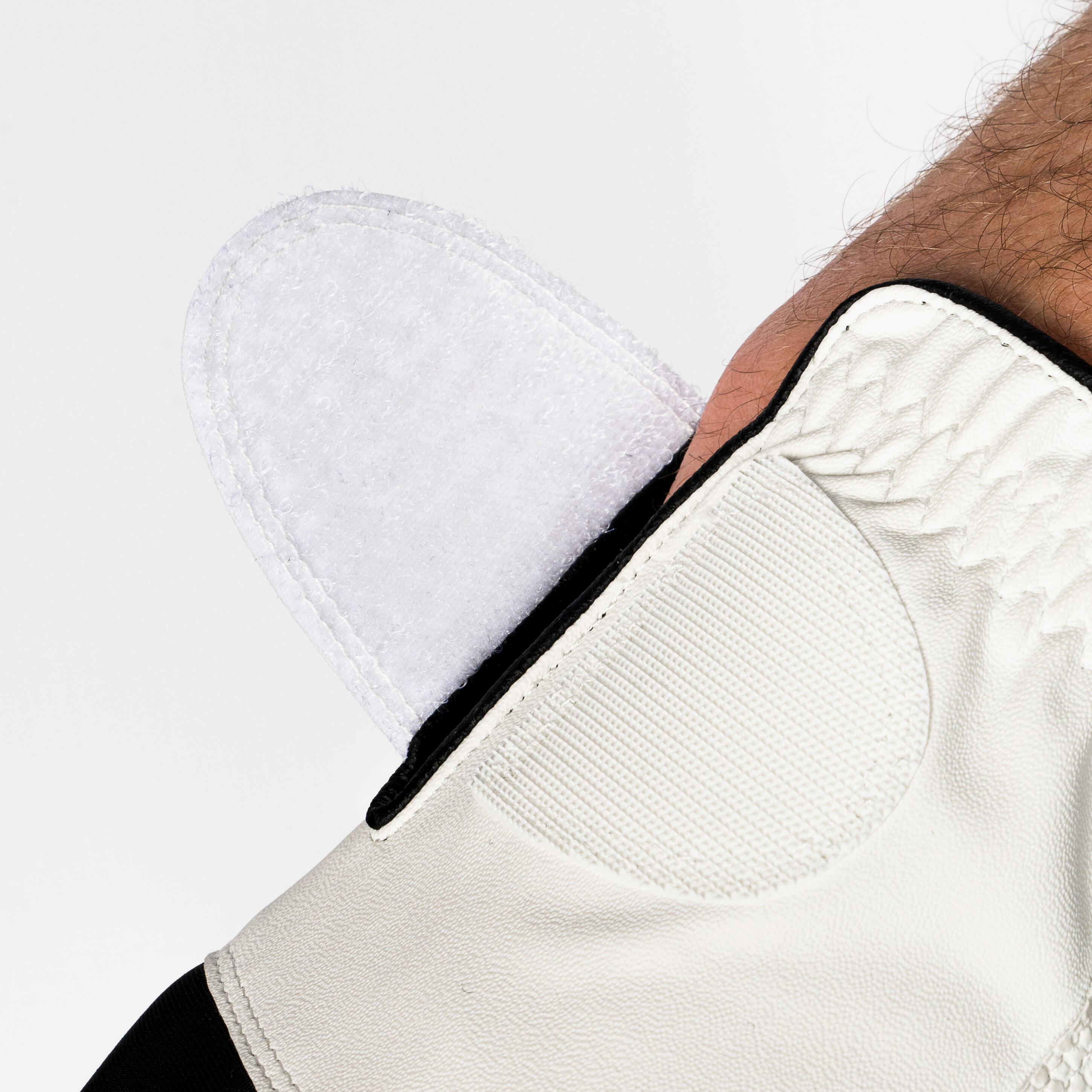 Men’s LH Golf Glove - Resistance 100 White/Black - INESIS