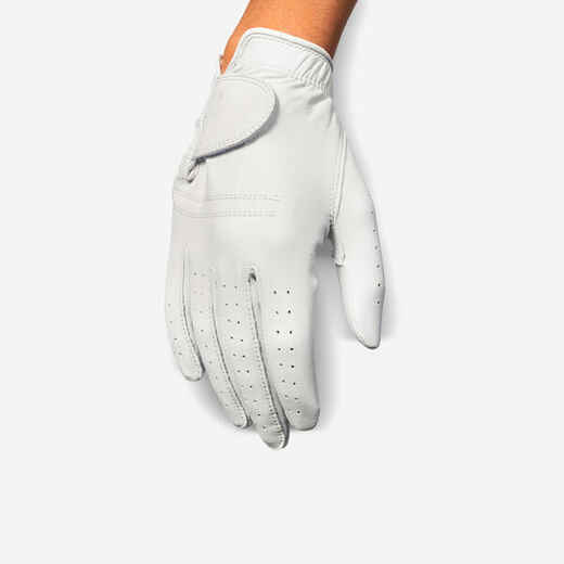 
      WOMEN'S GOLF GLOVE CABRETTA LEFT HANDED - 900 WHITE
  