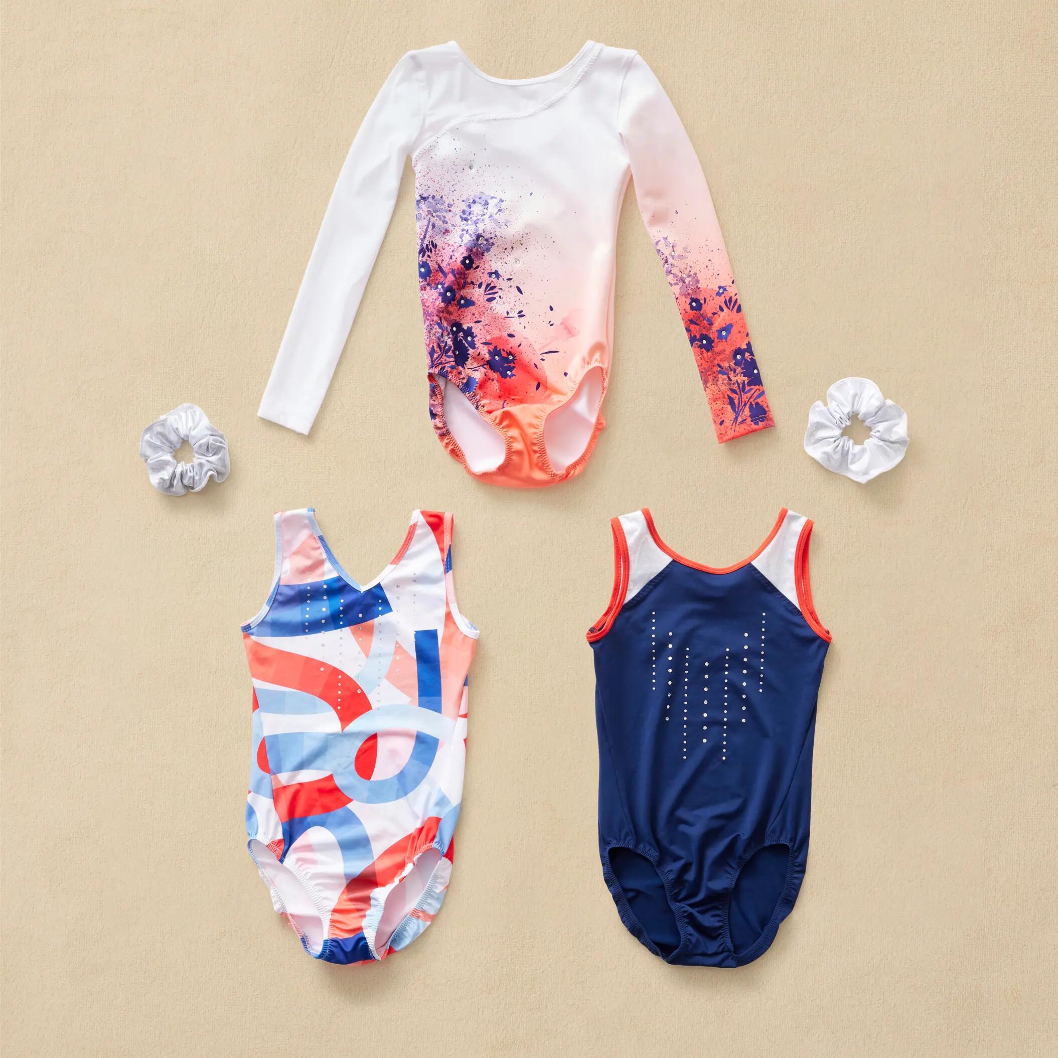 Maillot de Ginástica Sem Mangas Decote Redondo Menina JSM 540 Azul/Branco Lantej 14/15