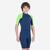 Combinaison surf shorty 1,5mm enfant - yulex 100 bleu vert