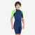 Combinaison surf shorty 1,5mm enfant - yulex 100 bleu vert