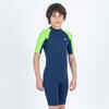 Kratko odijelo za surfanje 1,5 mm Yulex® 100 dječje plavo-zeleno