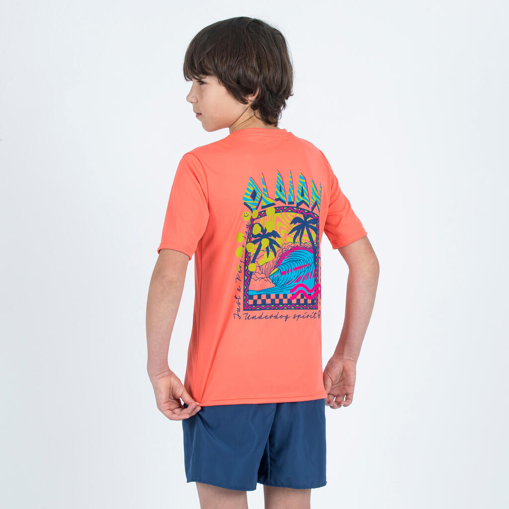 Kid’s short-sleeved anti-UV T-Shirt - 100 Graph orange