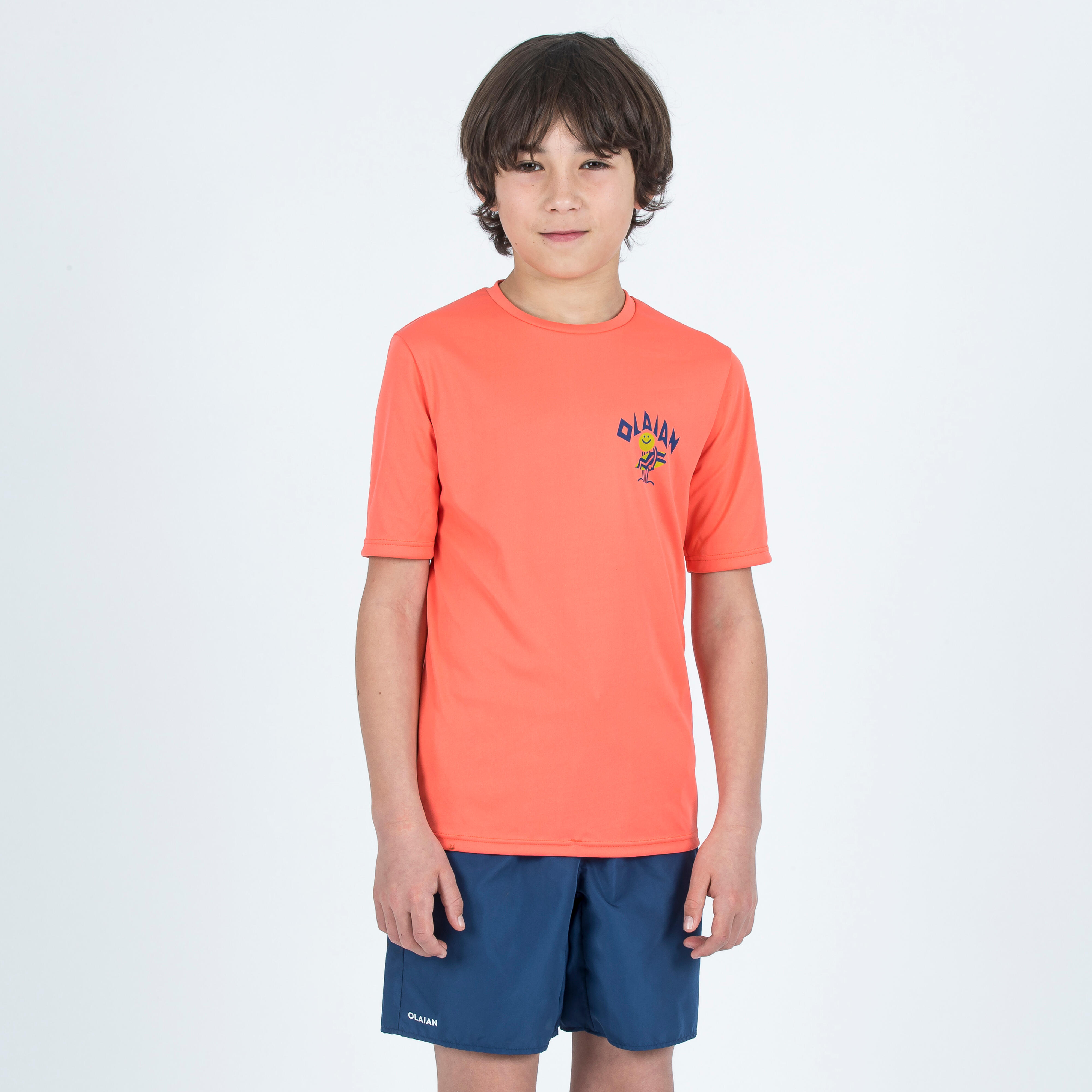 Kid’s short-sleeved anti-UV T-Shirt - 100 Graph orange-image-41