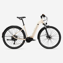 Vélo tout chemin électrique à moteur central et cadre bas, E-ACTV 500 beige