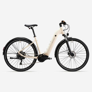 Bicicleta eléctrica trekking motor central cuadro bajo E-Actv 500 Beis