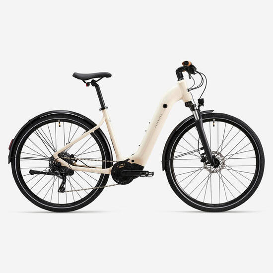 Bici elettrica a pedalata assistita trekking E-ACTV 500 motore centrale beige