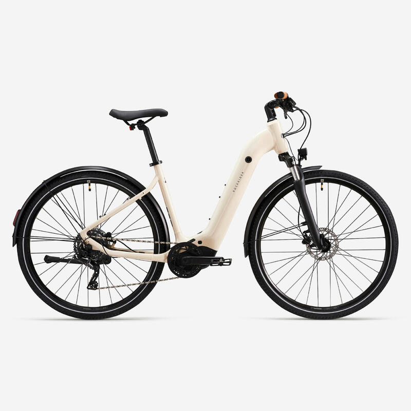 Bicicleta Elétrica de Trekking com Motor Central e Quadro Baixo E-ACTV 500 Bege