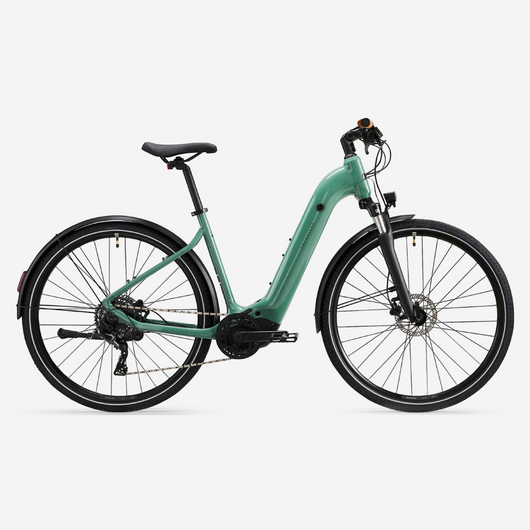 Vélo tout chemin électrique à moteur central et cadre bas, E-ACTV 500 vert