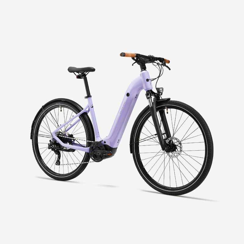 Vélo tout chemin électrique à moteur central et cadre bas, E-ACTV 500 lavande