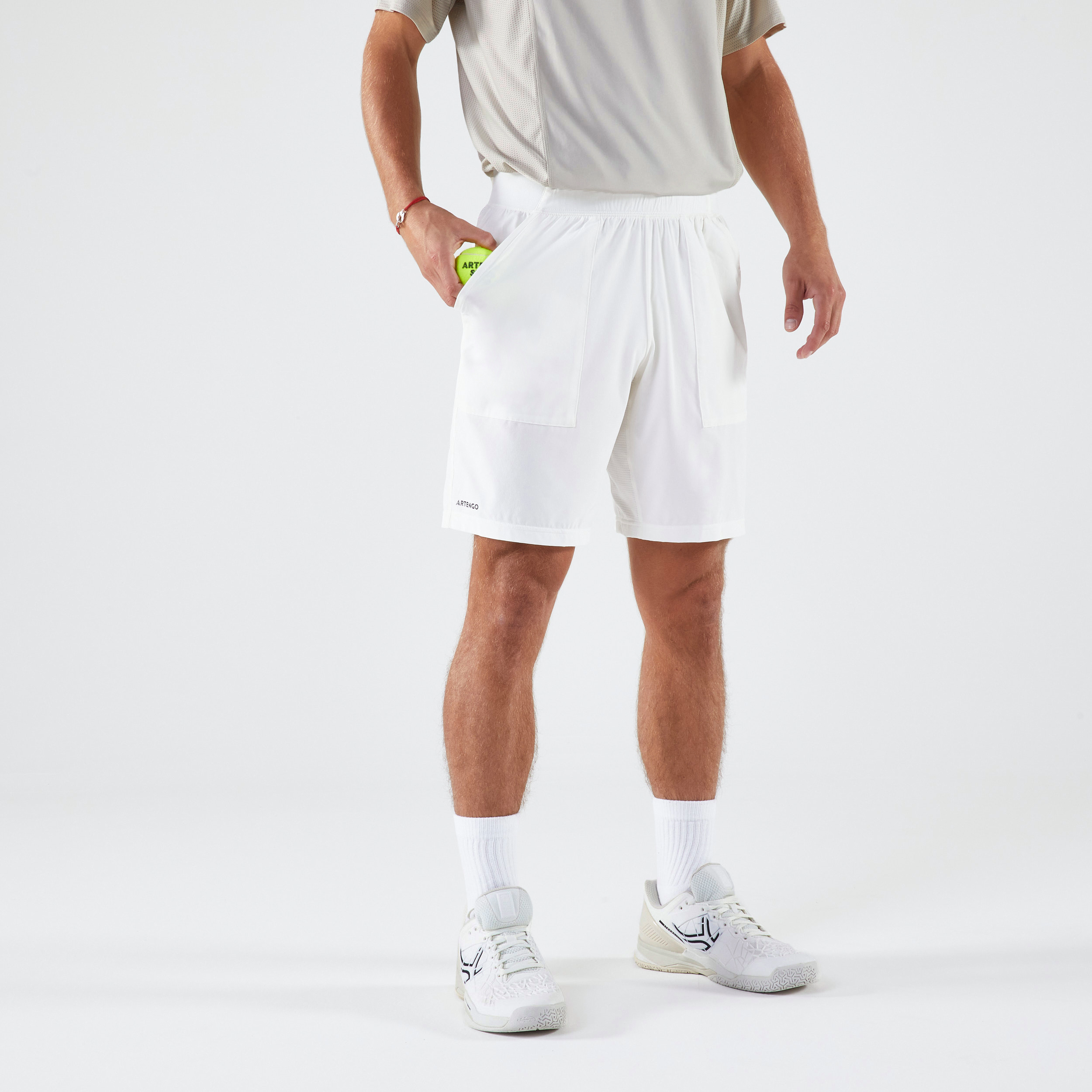 Short de tennis Homme respirant - Artengo Dry Blanc