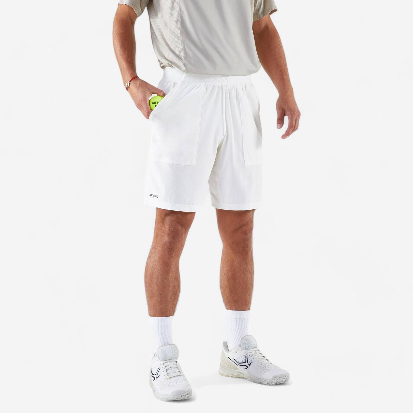 Men's Breathable Tennis Shorts Dry - White Men's Breathable Tennis Shorts Dry - White