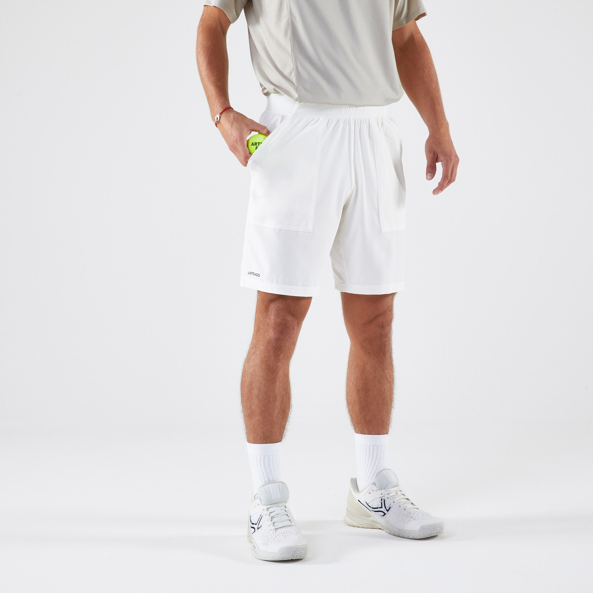 ARTENGO Men's Breathable Tennis Shorts Dry - White