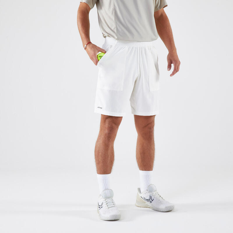 Pantalón corto de tenis Hombre transpirable - Artengo Dry Blanco