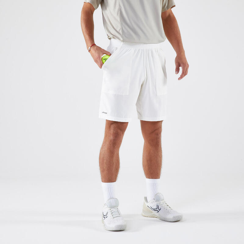 Short de tennis Homme respirant - Artengo Dry Blanc