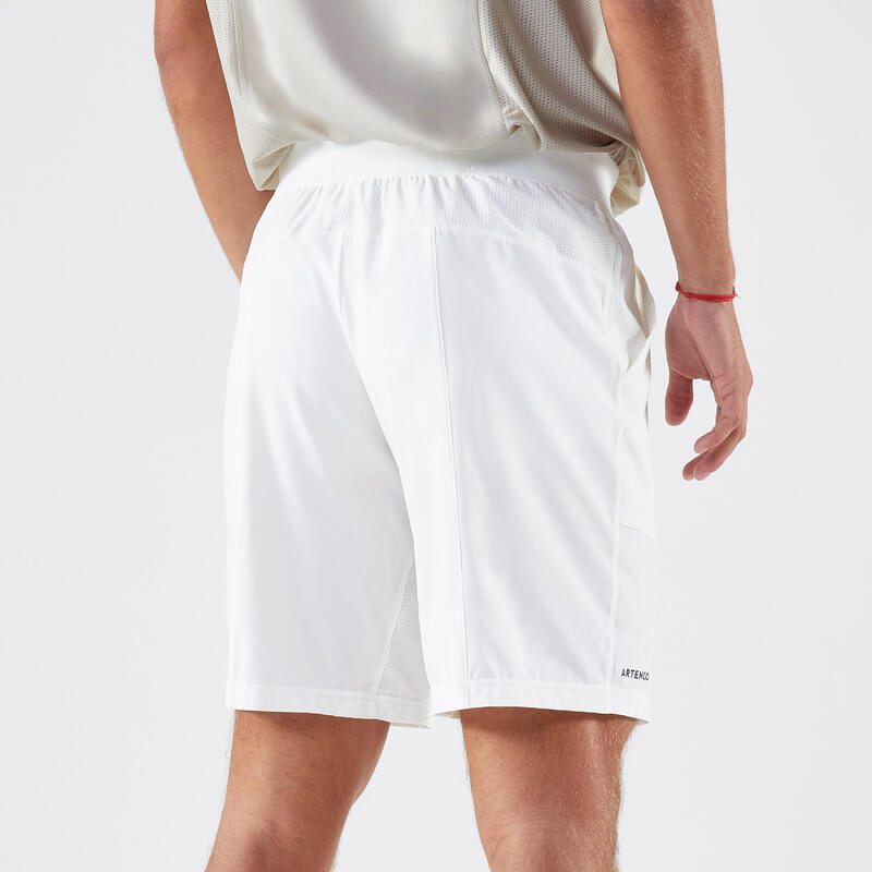 Ademende tennisshort voor heren Dry wit