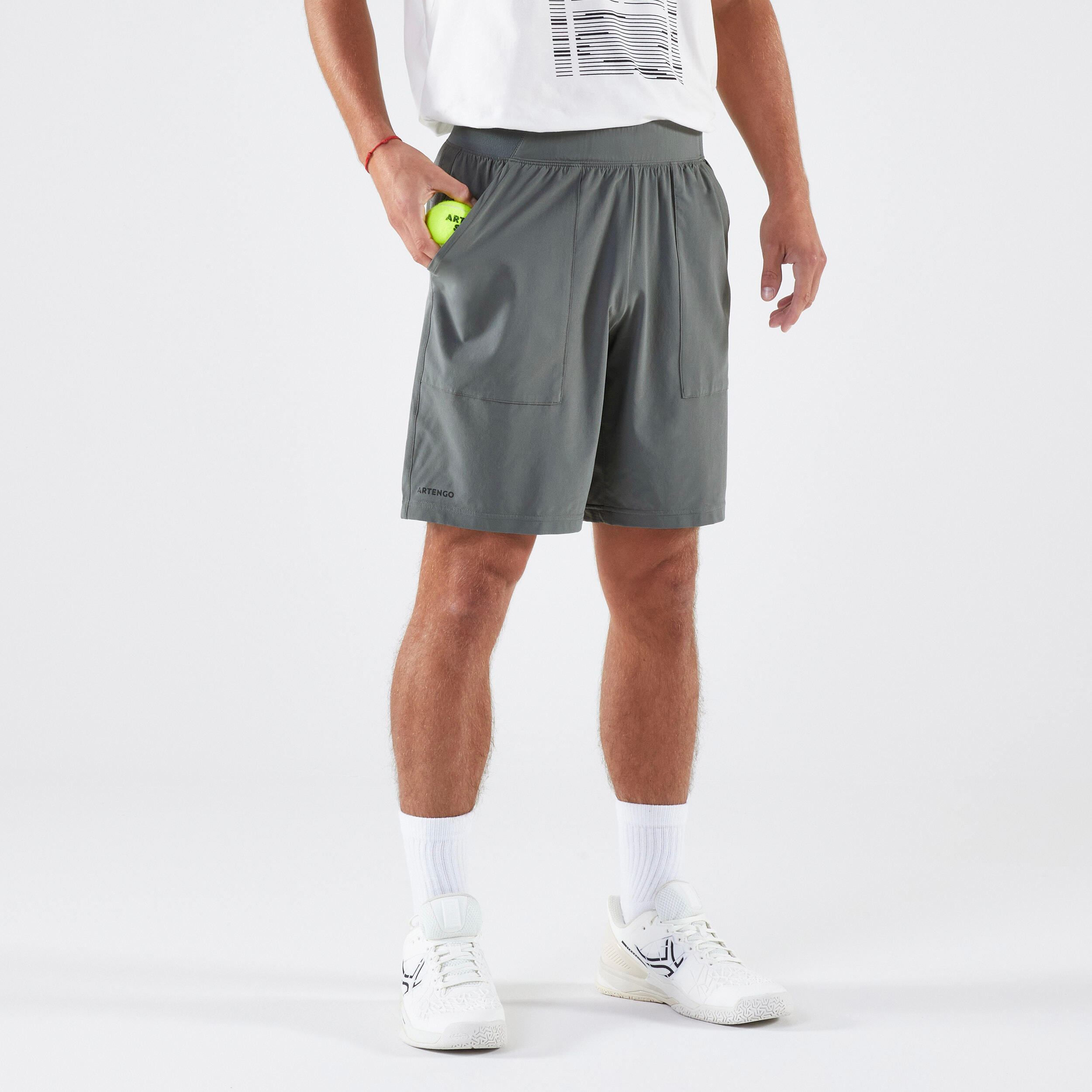 ARTENGO Men's Breathable Tennis Shorts Dry - Khaki