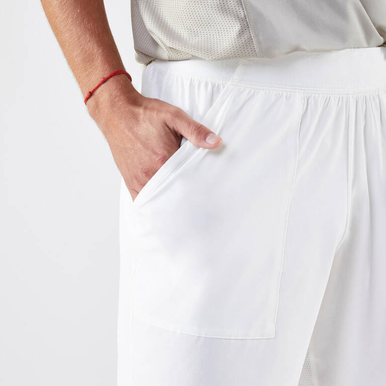 Celana Pendek Tenis Pria Dry Berpori - Putih