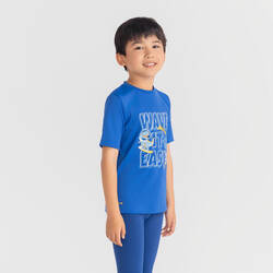 Boys' surfing UV T-shirt - blue dinosaur