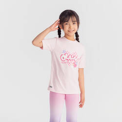 Girl's surfing UV T-shirt - pink heart