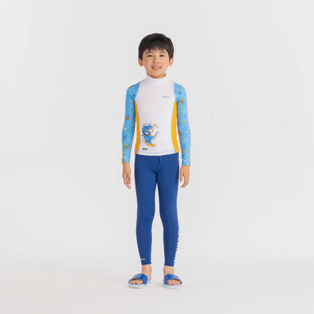 Kaos Surfing Anak Laki-laki Lengan Panjang UV - 500 - Biru Orange