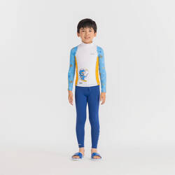 Boys' surfing long sleeve UV T-shirt 500 - blue orange