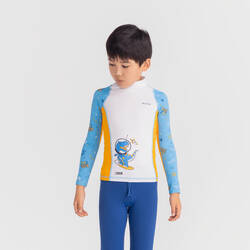 Boys' surfing long sleeve UV T-shirt 500 - blue orange