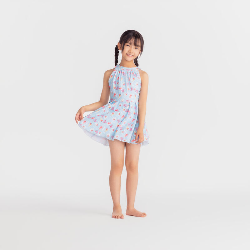 Girl's One Piece Skirt Swimsuit - 1P MINI AMBER ICE BLUE