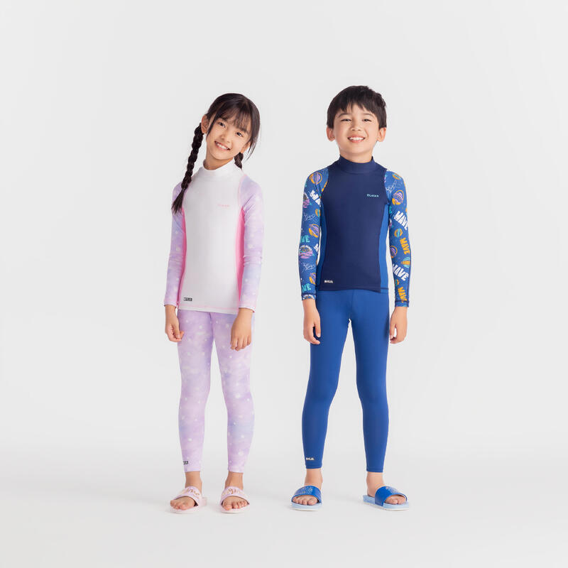 KIDS' SURFING LEGGINGS 500 STAR CLOUD