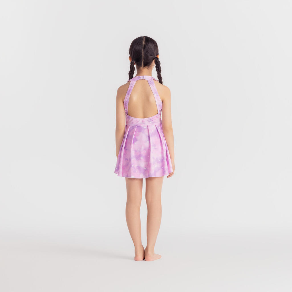 Maillot de bain jupe une pièce pour fille - CN - 1P MINI AMBRE ROSE CIEL