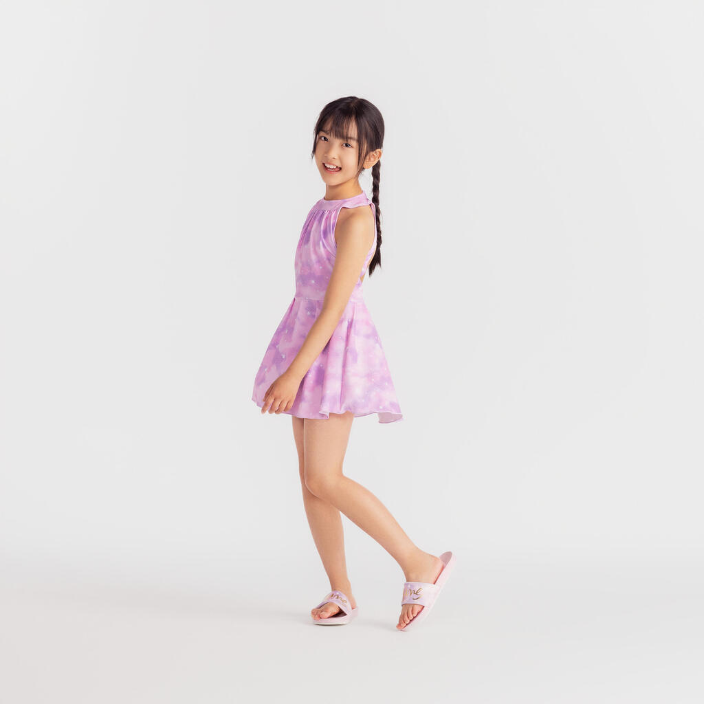 Maillot de bain jupe une pièce pour fille - CN - 1P MINI AMBRE ROSE CIEL